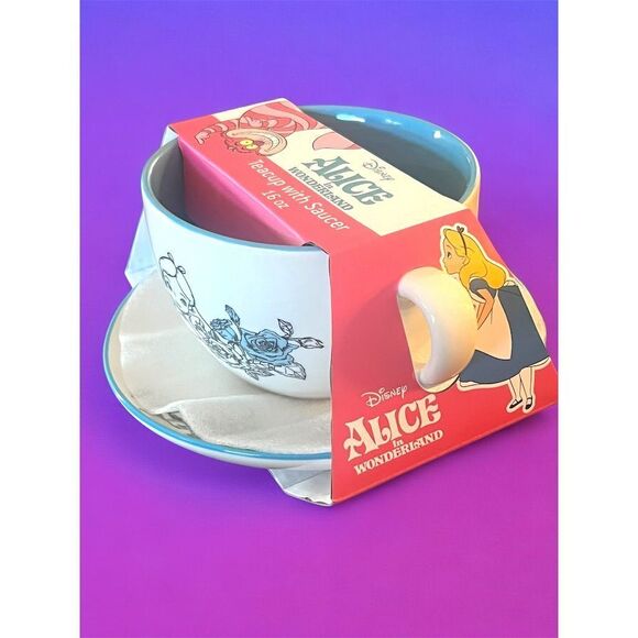 Disney Alice in Wonderland 16oz Jumbo Teacup & Saucer Set Party Essential NEW - Picture 3 of 8